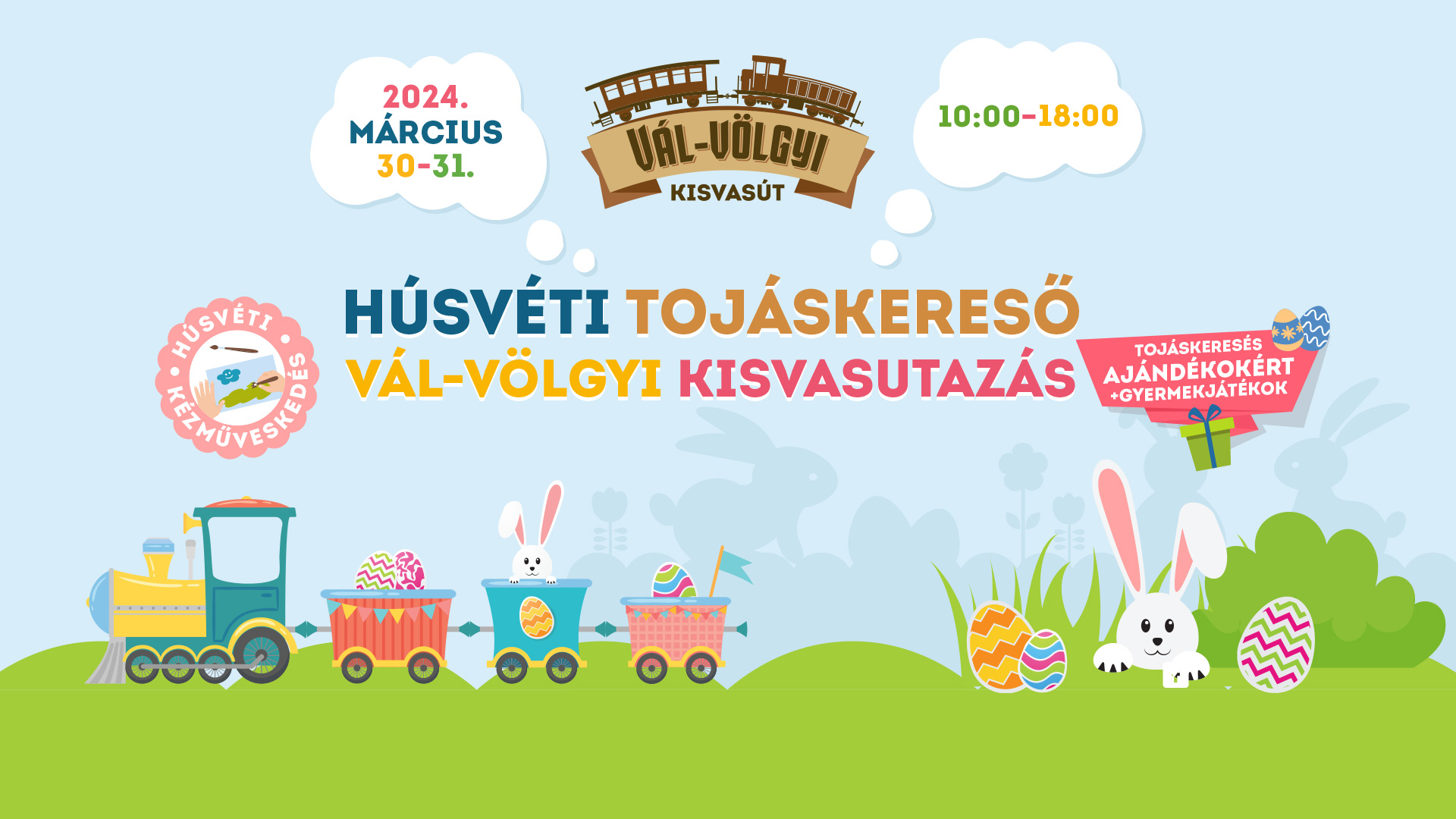 Újra húsvéti tojáskeresés a Vál-völgyi Kisvasúton